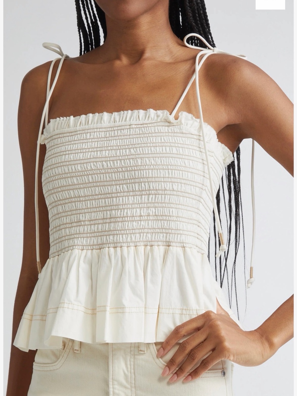 Veronica Beard Ophelia Smock Cotton Top